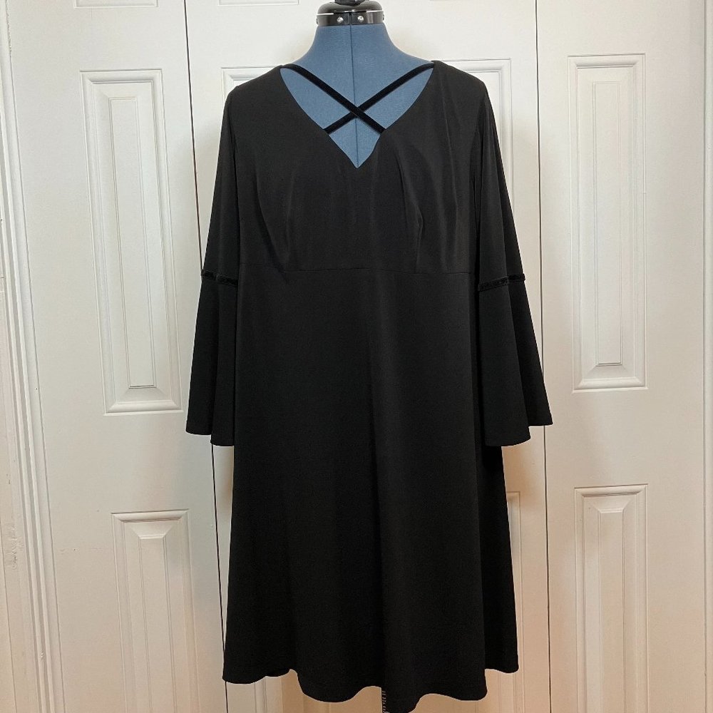 Ashley Graham Beyond Black Criss Cross Dress Sz 14W